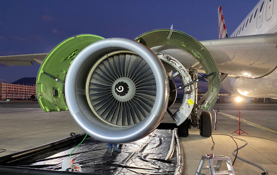 Aircraft engine maintenance at fl technics facility